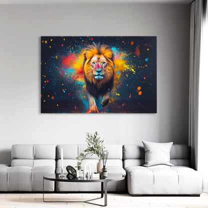 Vibrant Charge Lion Wall Art