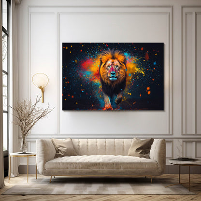 Vibrant Charge Lion Wall Art