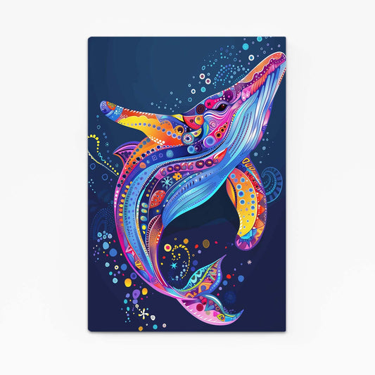 Vibrant Colorful Whale Art