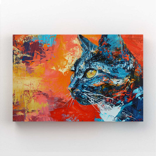 Vibrant Gaze Cat Art