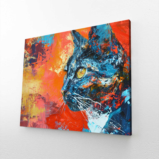 Vibrant Gaze Cat Art