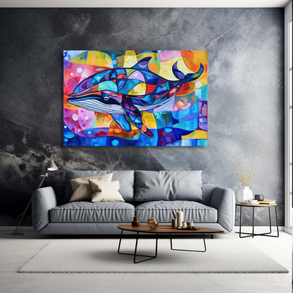Vibrant Pop Art Whale