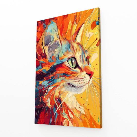 Vibrant Portrait Cat Art