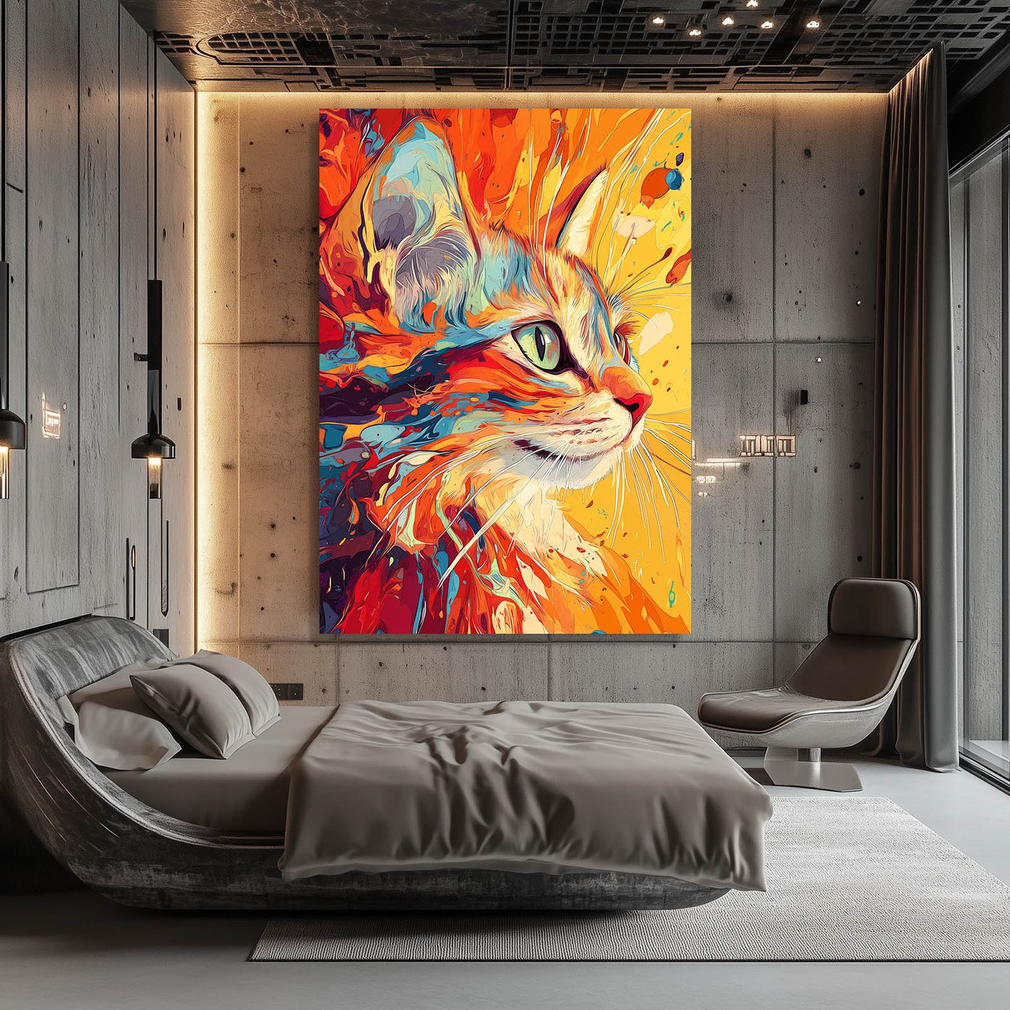 Vibrant Portrait Cat Art