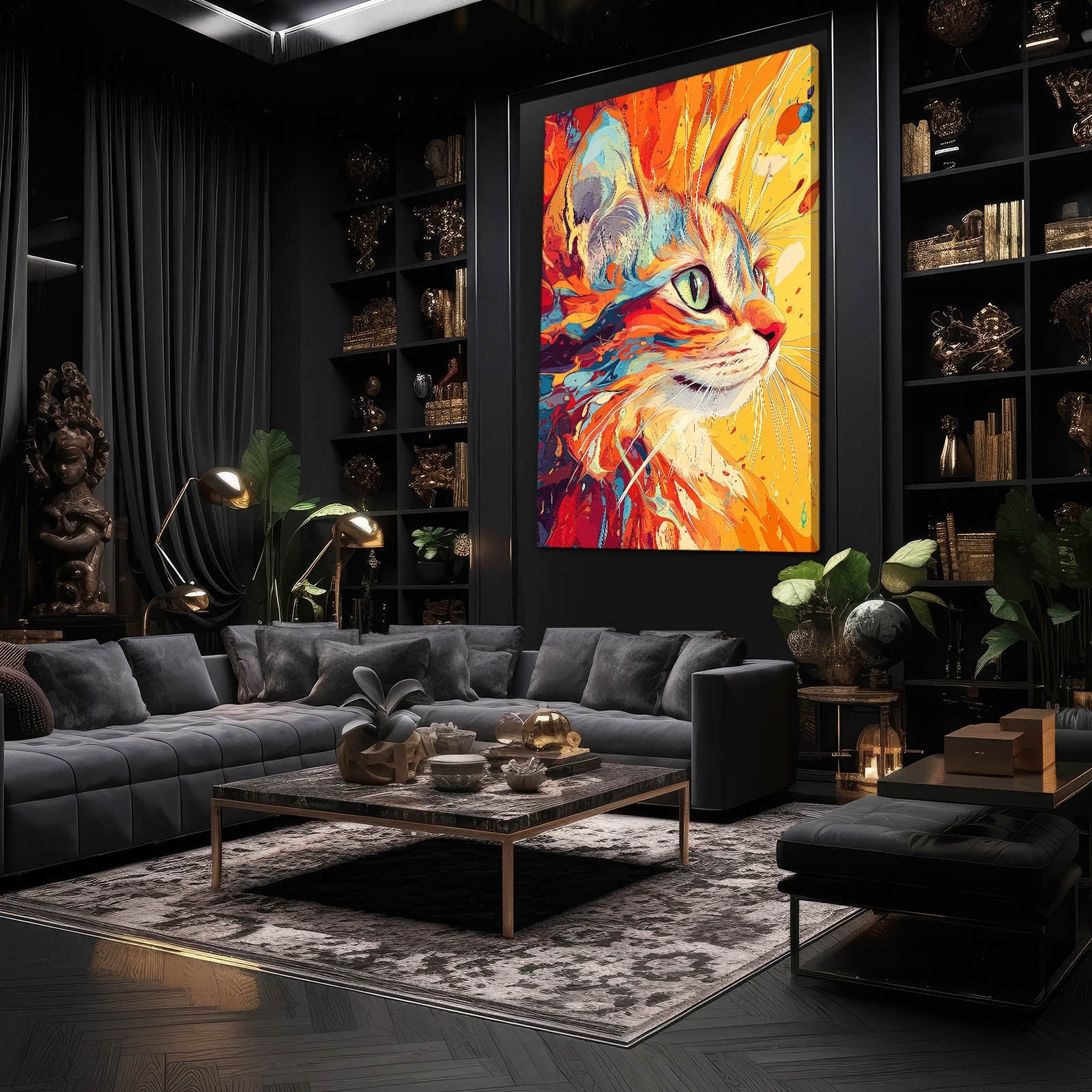 Vibrant Portrait Cat Art