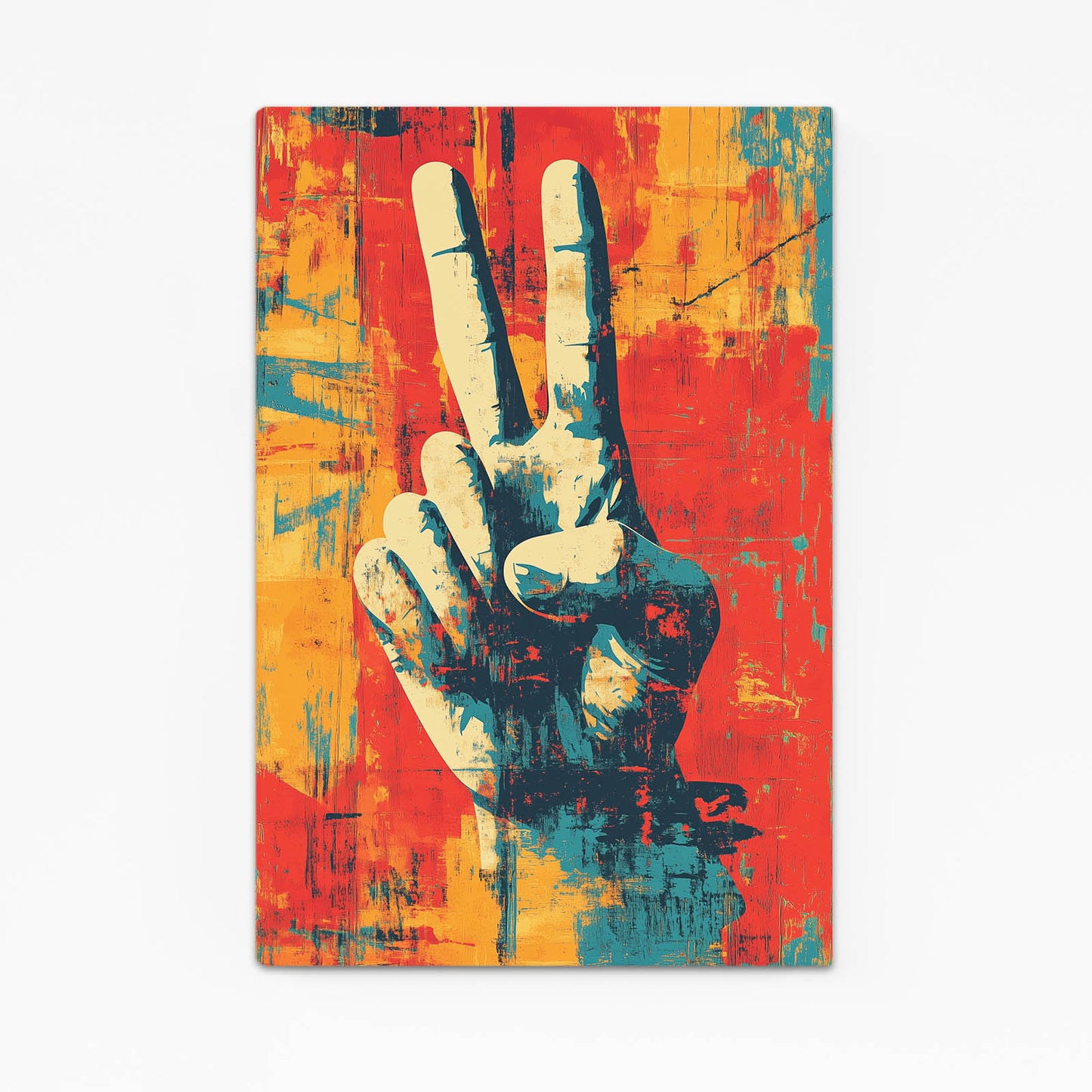 Victory Hand Grunge Peace Art – victory hand grunge peace canvas print