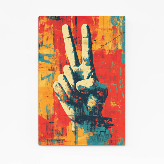 Victory Hand Grunge Peace Art – victory hand grunge peace canvas print
