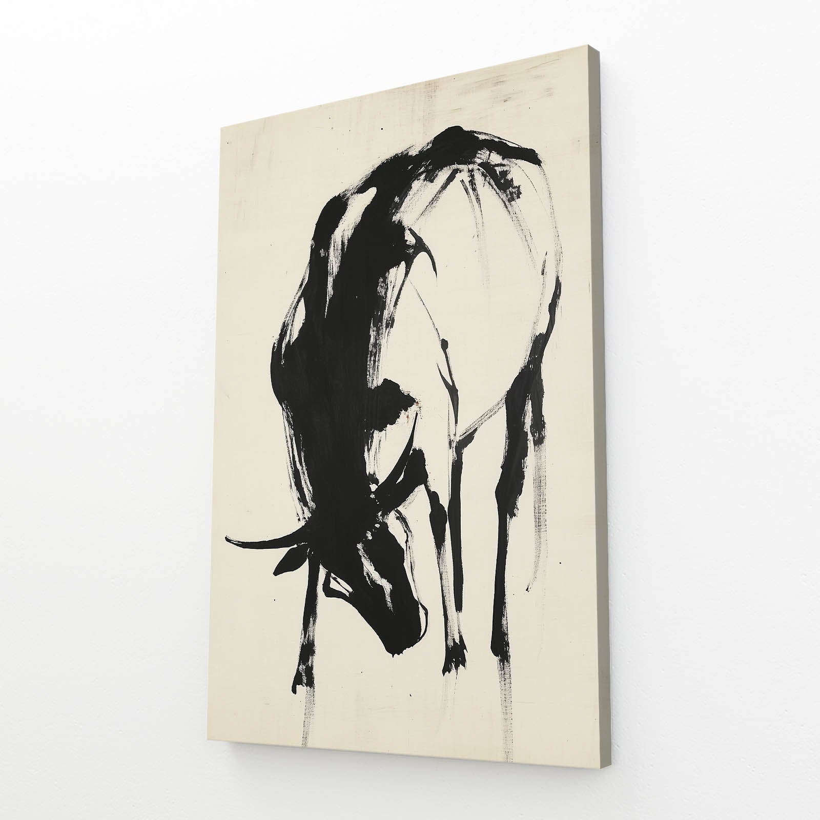 Vintage Cow Prints – angled canvas view on white background