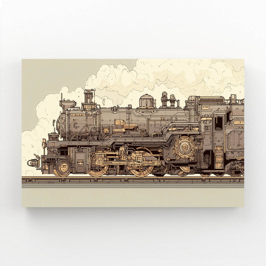 Vintage Engine Sketch Steampunk Canvas Art – vintage engine sketch steampunk canvas print