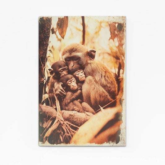 Vintage Family Huddle Monkey Prints – vintage family huddle monkey canvas print