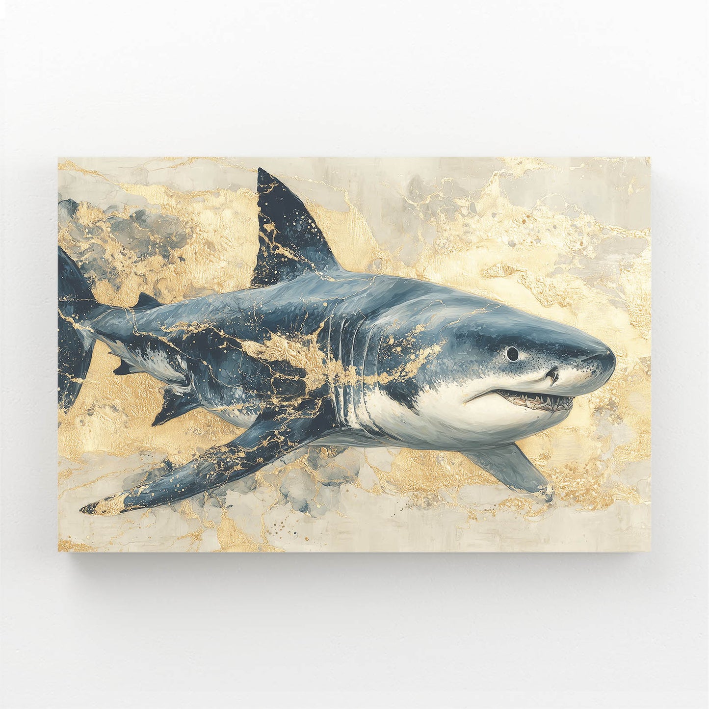 Vintage Gold Shark Canvas – vintage gold shark canvas print
