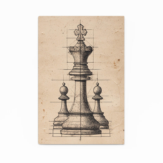 Vintage Patent Sketch Chess Wall Decor – vintage patent sketch chess canvas print