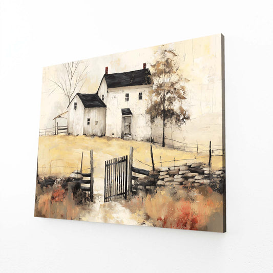 Vintage Rustic Farmhouse Canvas Art – canvas print on white background