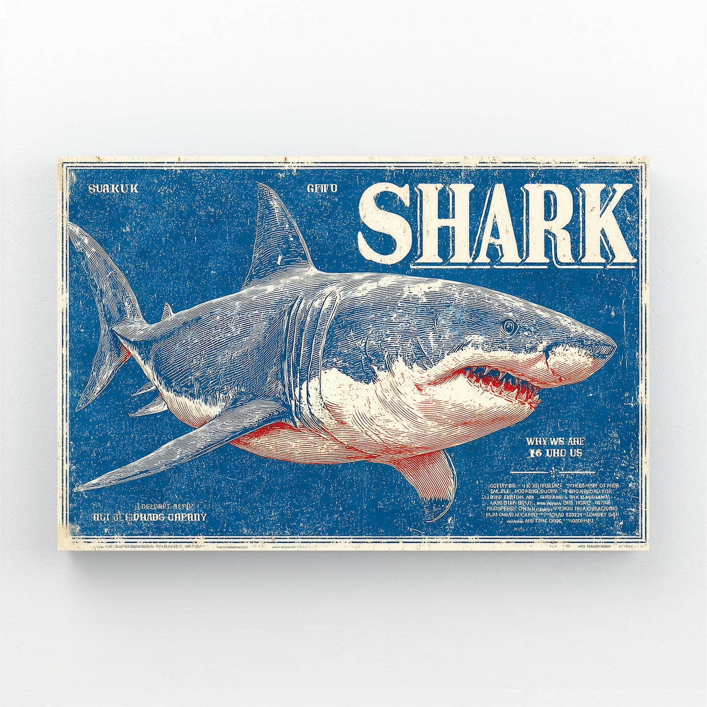 Vintage Shark Poster Shark Canvas – vintage shark poster shark canvas print