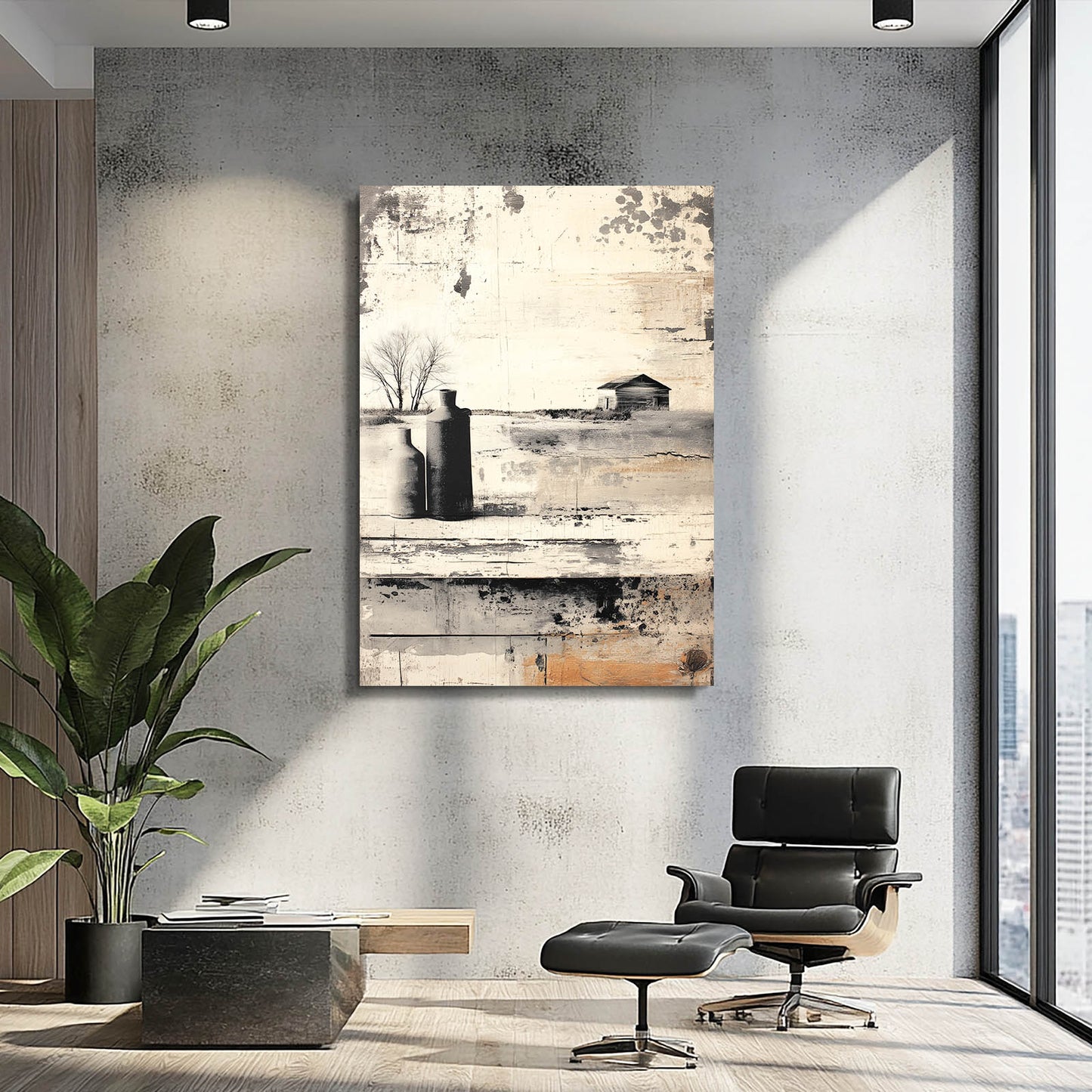 Vintage Silo Farmhouse Farmhouse Art – styled in a furnished interior