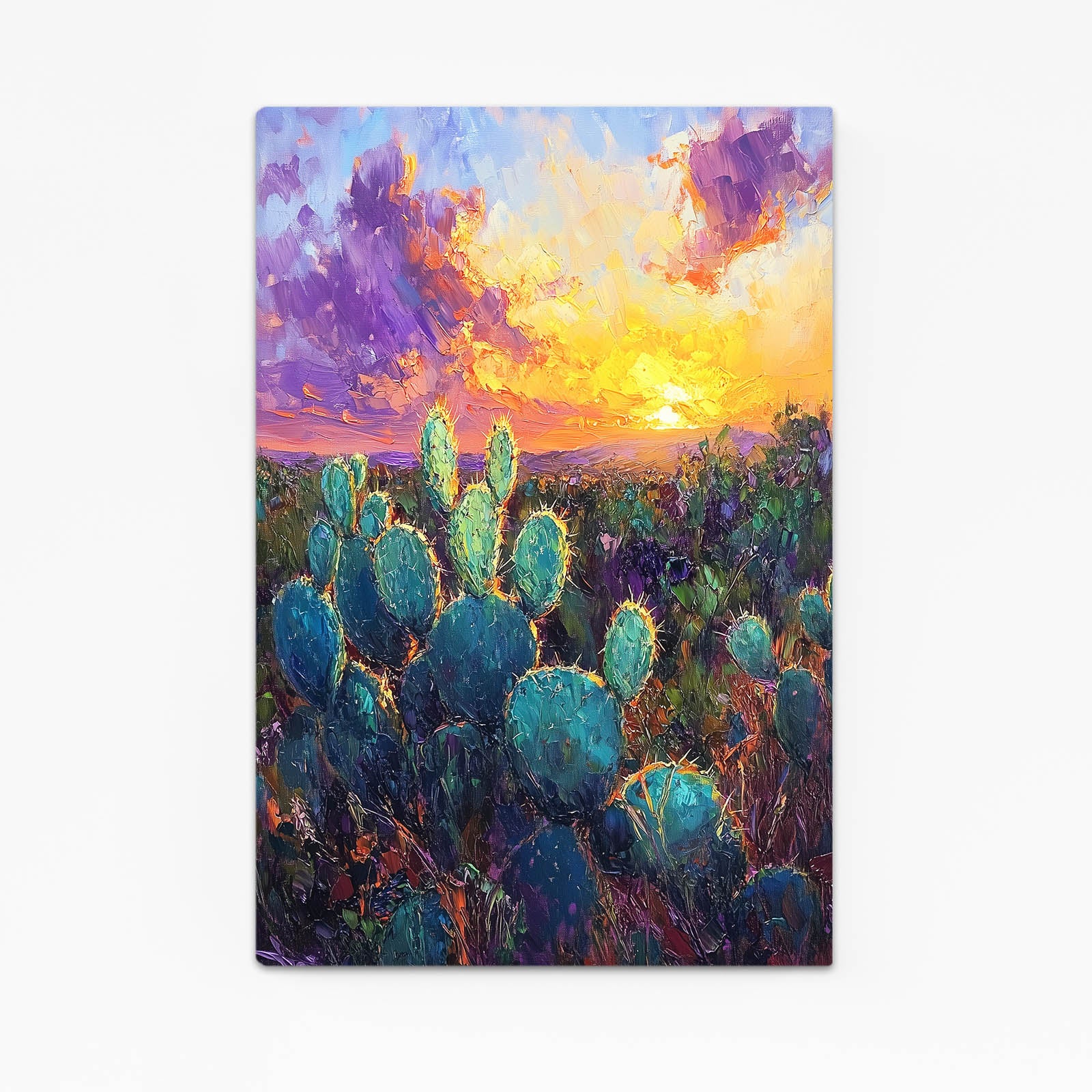 Violet Sunset Field Cactus Canvas – violet sunset field cactus canvas print