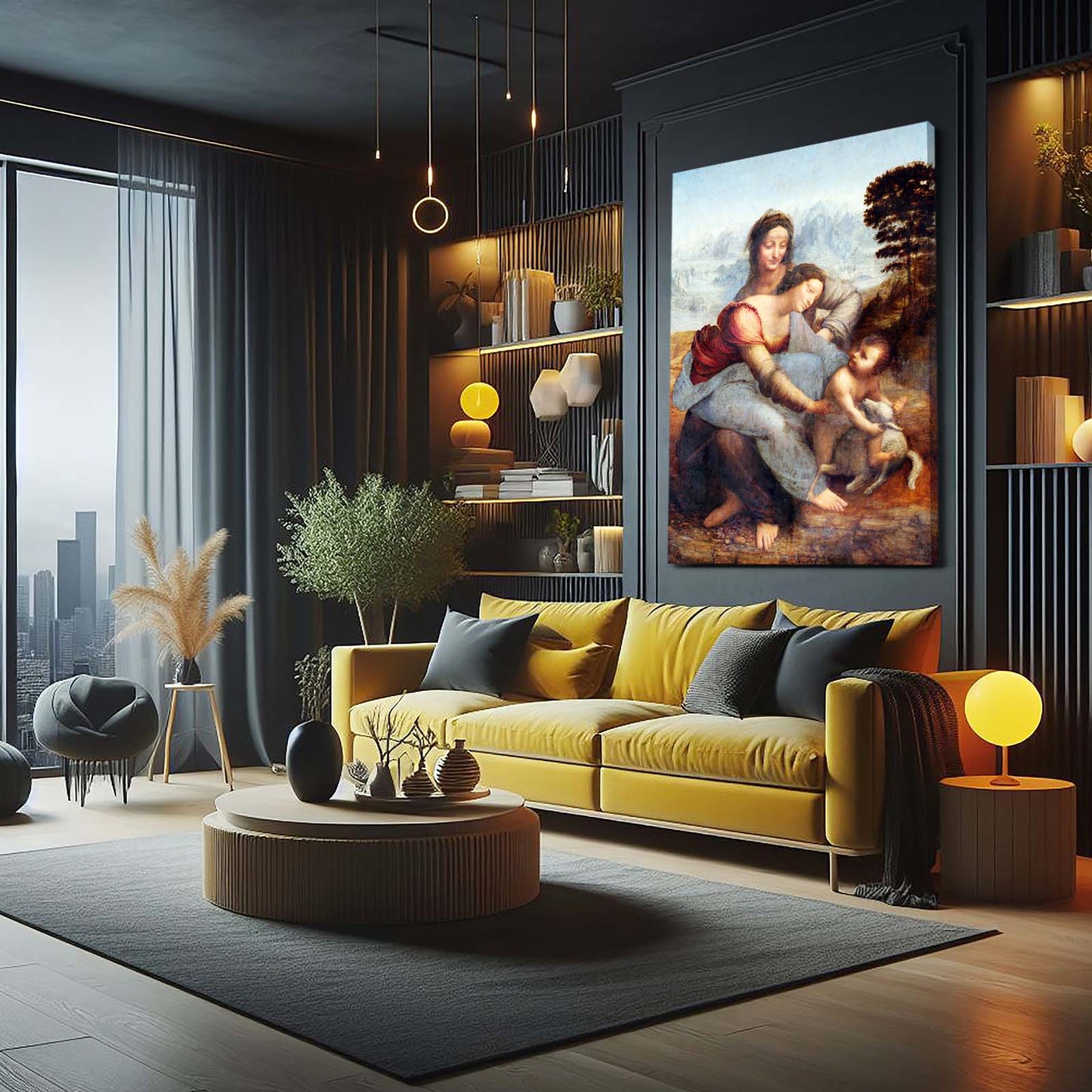 Virgin And Saint Anne Da Vinci Prints – styled in a furnished interior