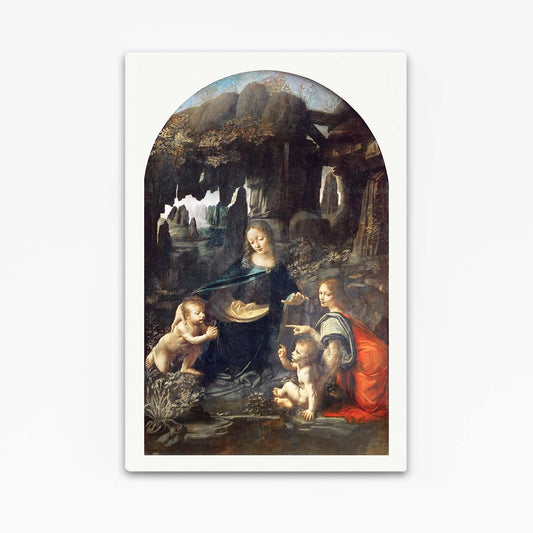 Virgin Of The Rocks Da Vinci Wall Decor — realism canvas print, angled canvas view on white background
