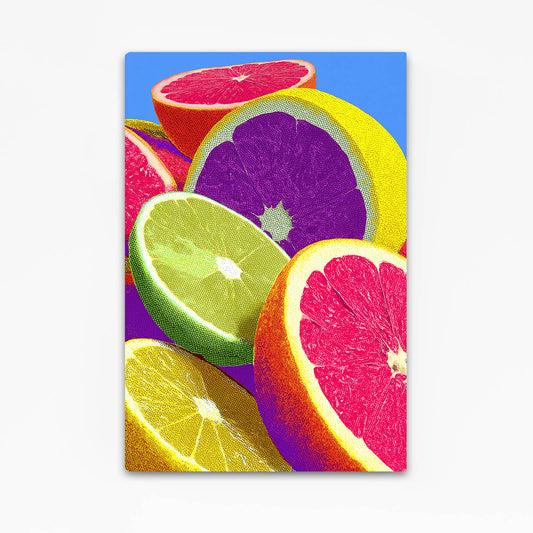 Vivid Citrus Slices Fruit Art – vivid citrus slices fruit canvas print