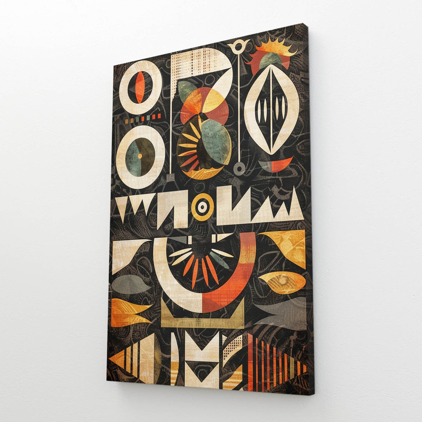 Wall Art African Style — abstract canvas print in brown tones, view 2
