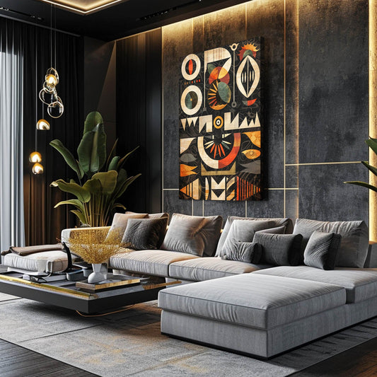 Wall Art African Style — abstract canvas print in brown tones, view 4