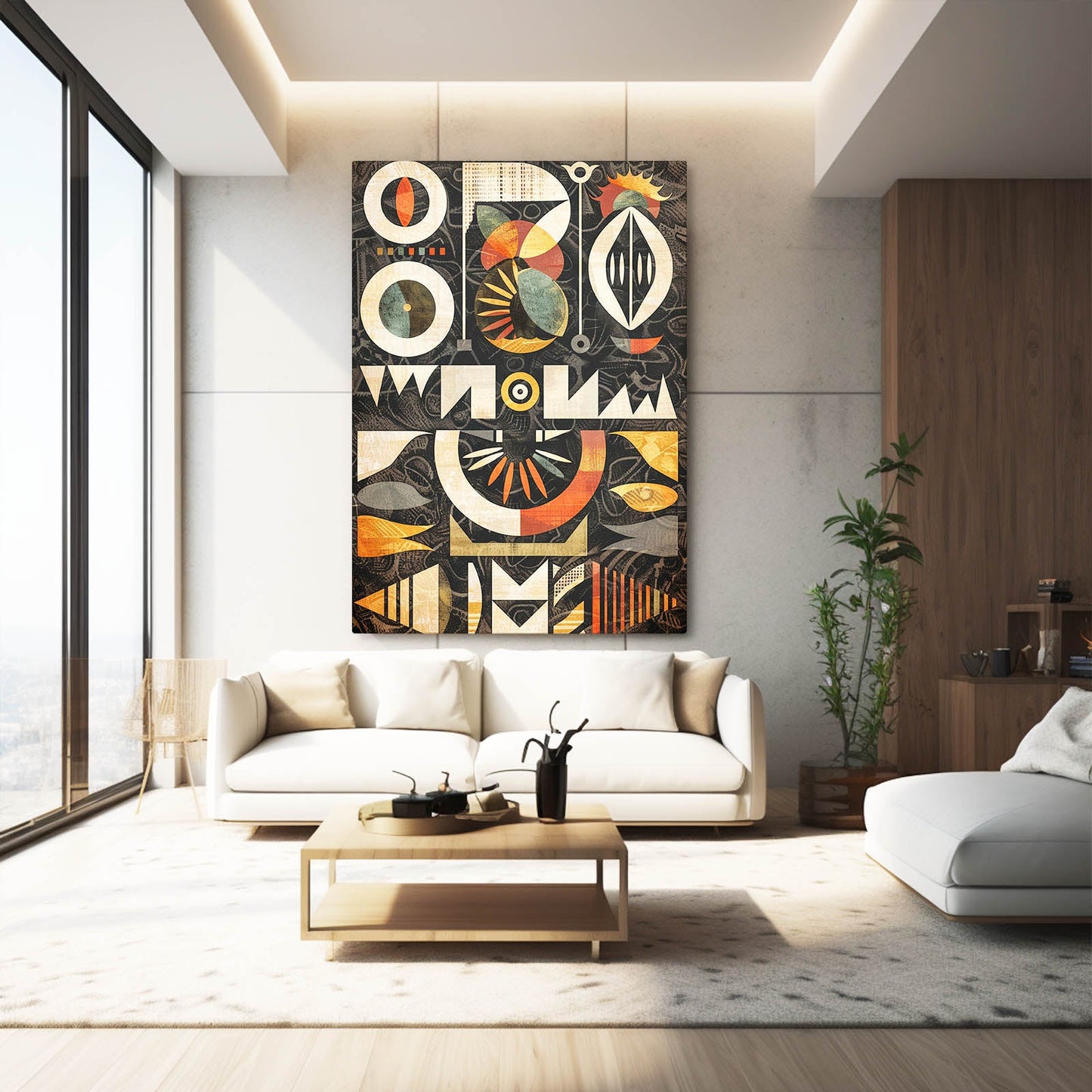 Wall Art African Style — abstract canvas print in brown tones, view 5