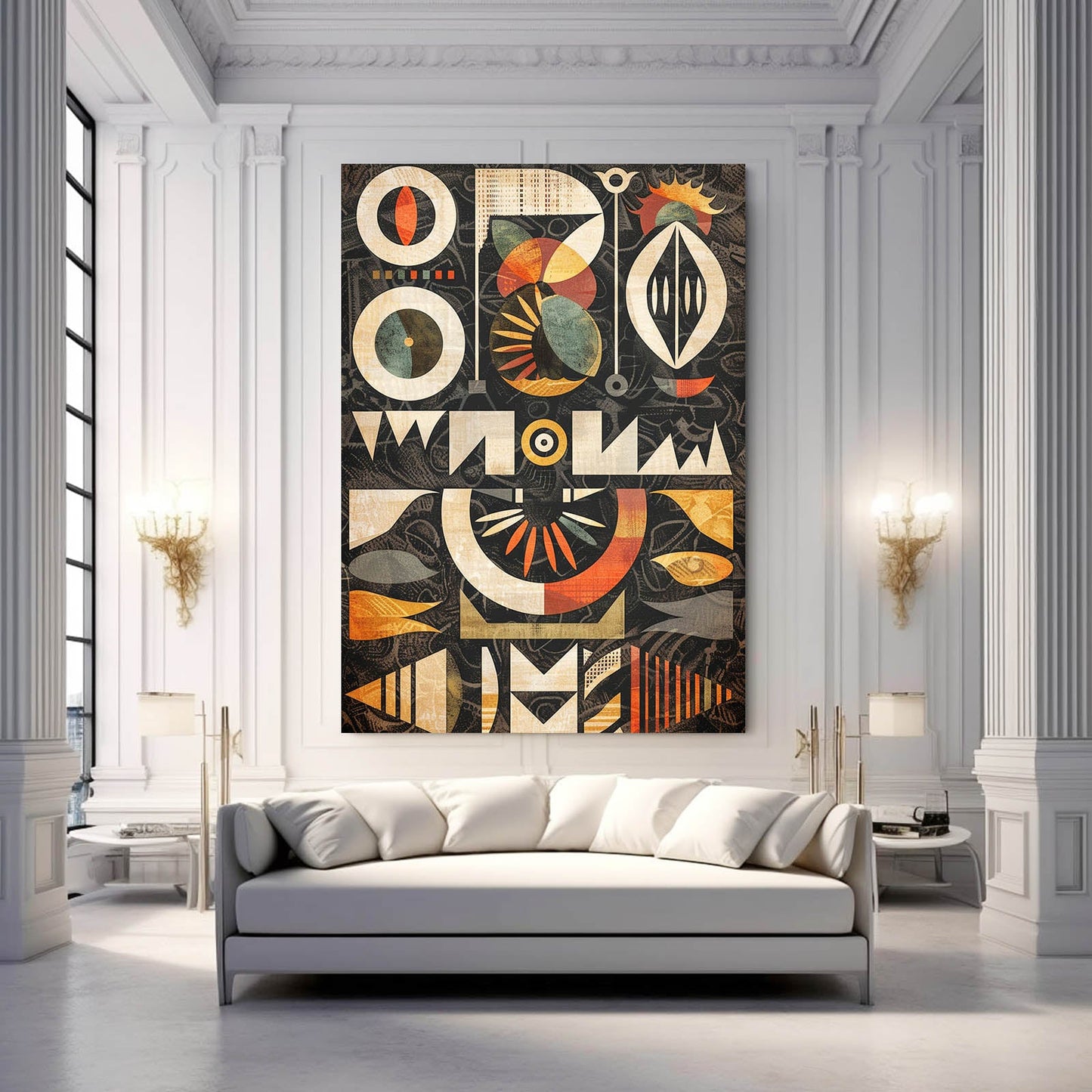 Wall Art African Style — abstract canvas print in brown tones, view 3