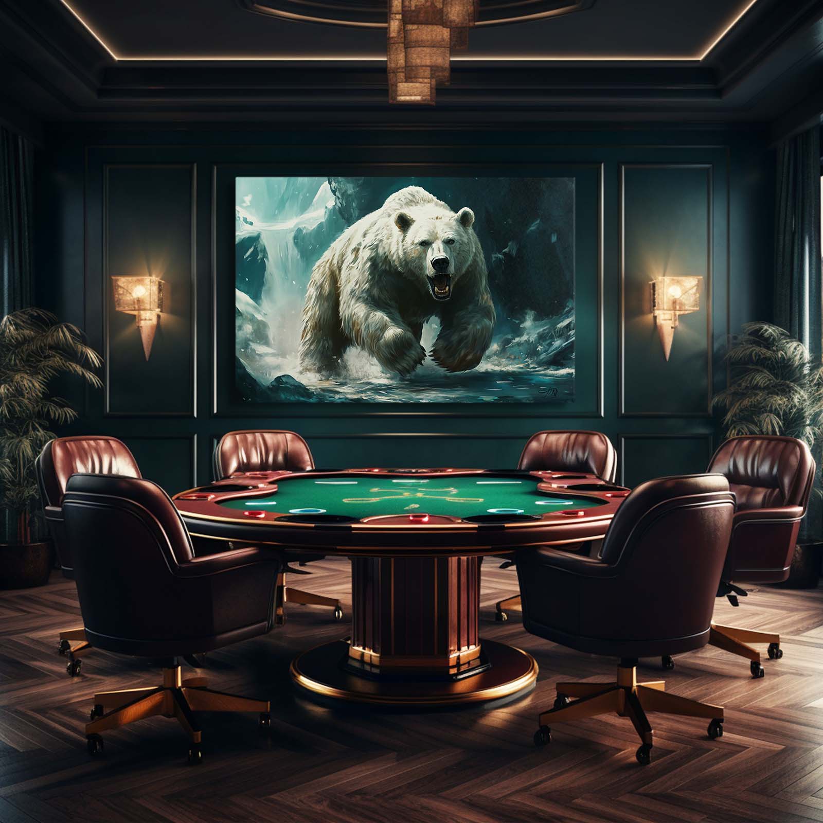 Wall Art Angry White Bear