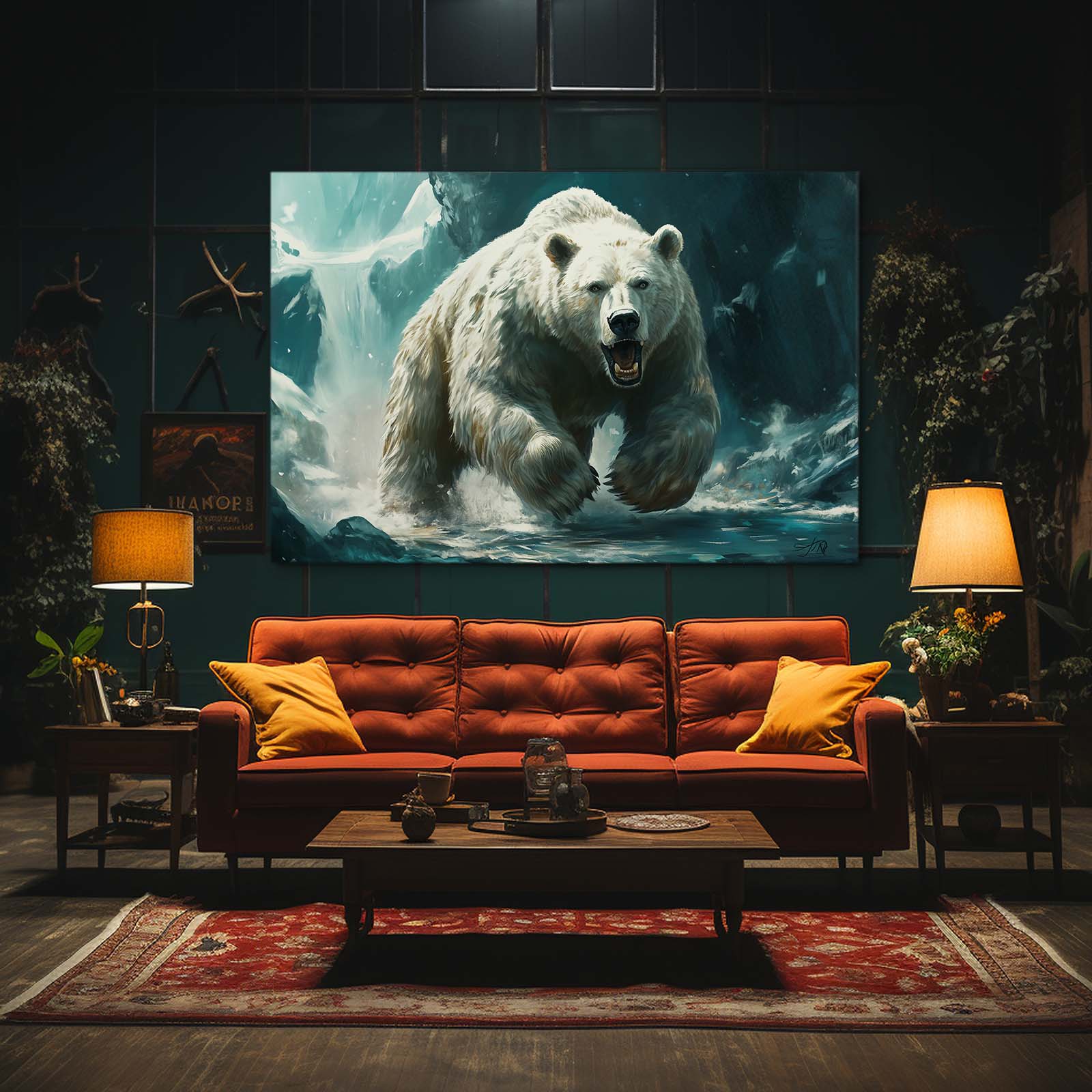 Wall Art Angry White Bear