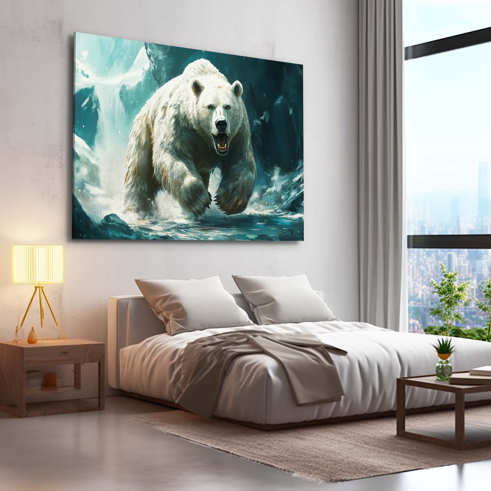 Wall Art Angry White Bear