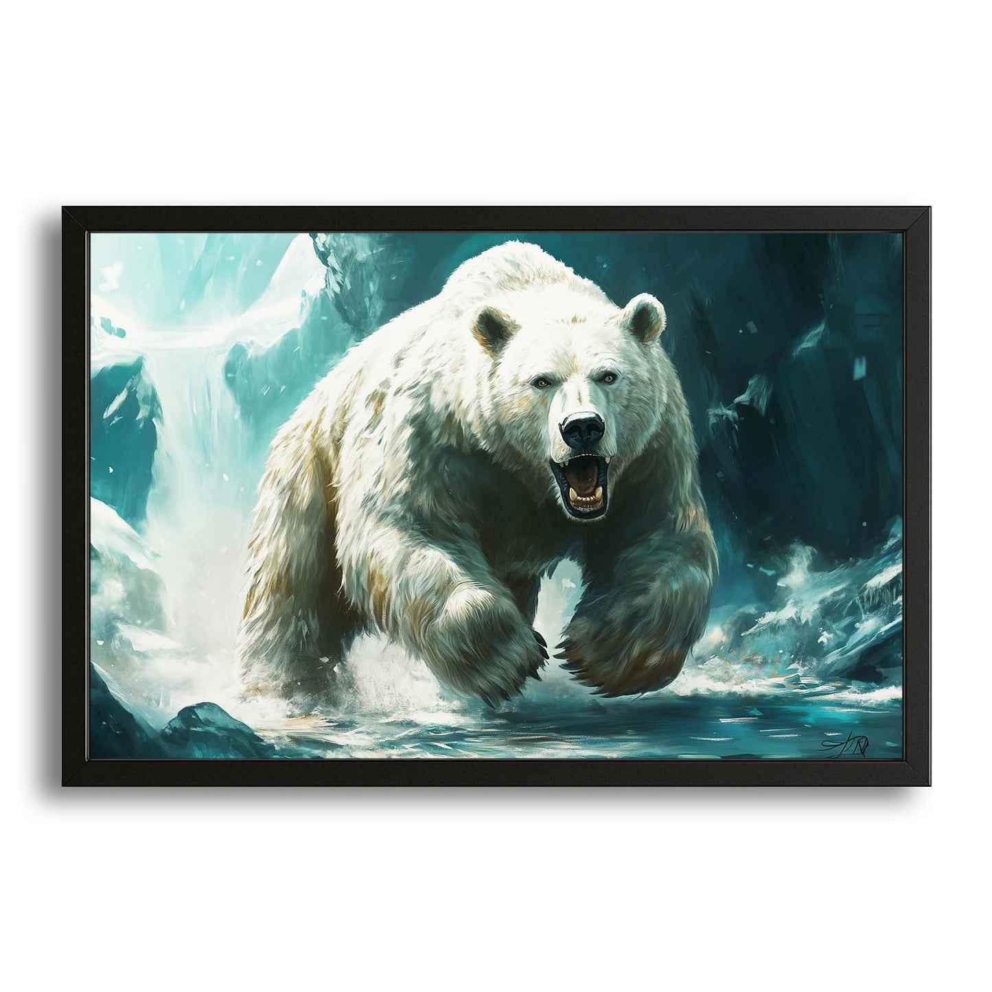 Wall Art Angry White Bear