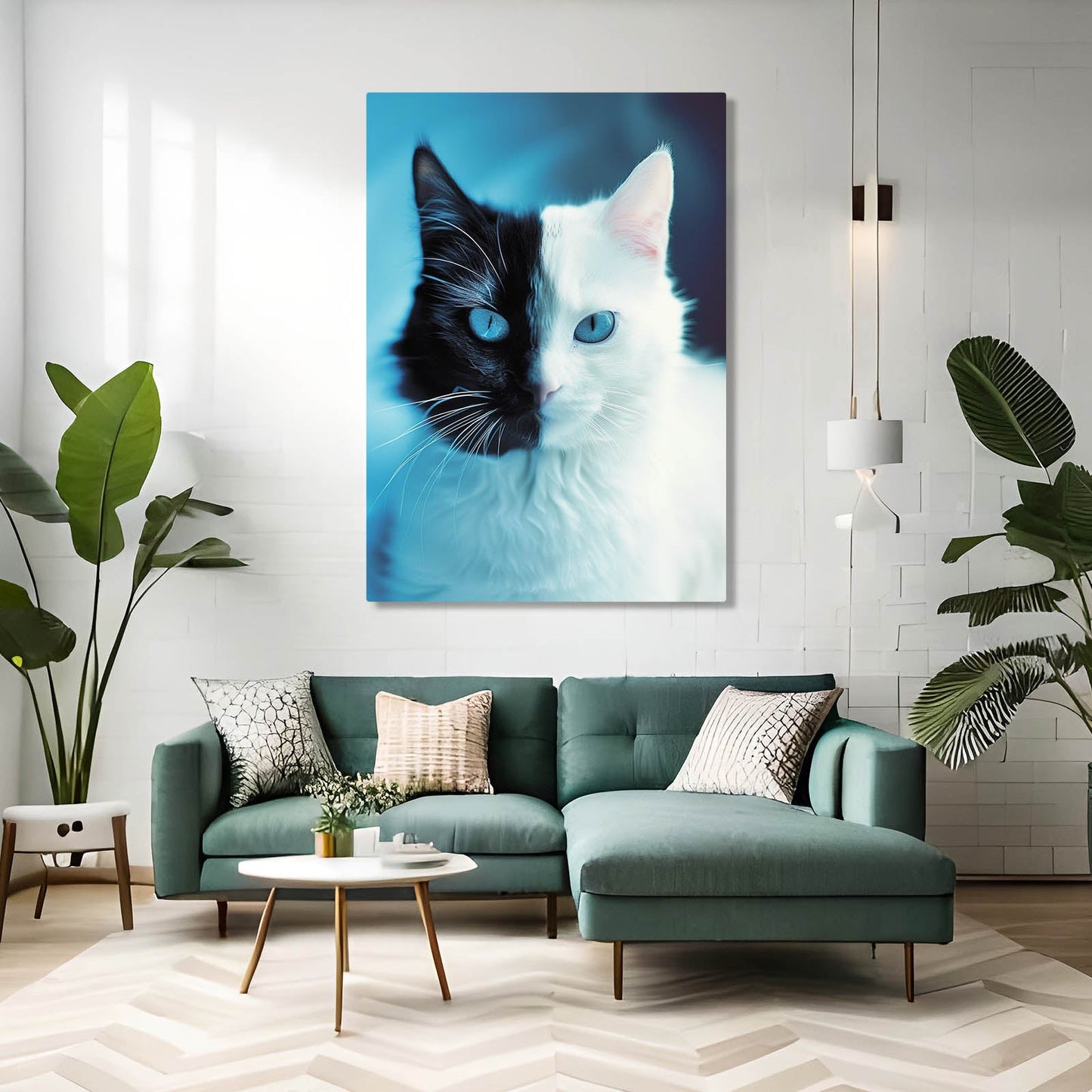 Wall Art Black And White Cat