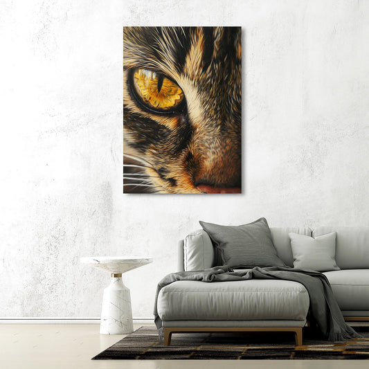 Wall Art Cat Eye — contemporary canvas print in brown tones, view 3