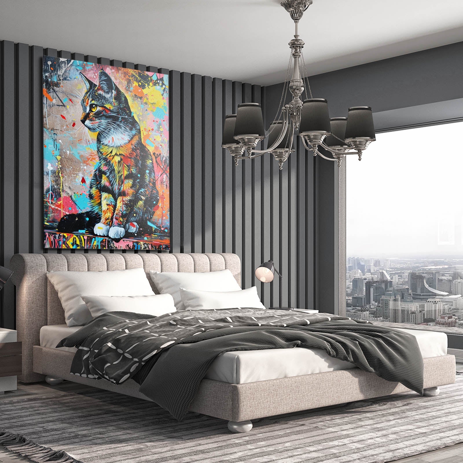 Wall Art Colorful Cat