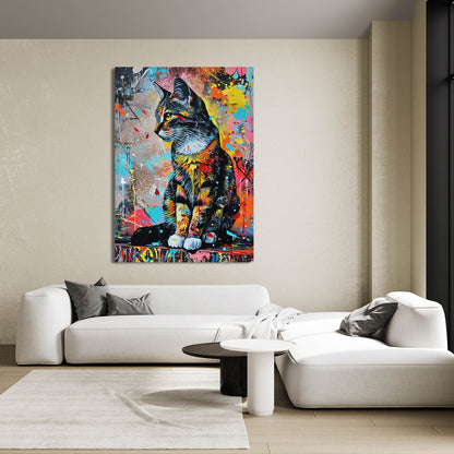 Wall Art Colorful Cat