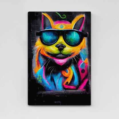Wall Art Psychedelic Cat