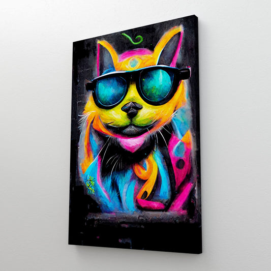 Wall Art Psychedelic Cat