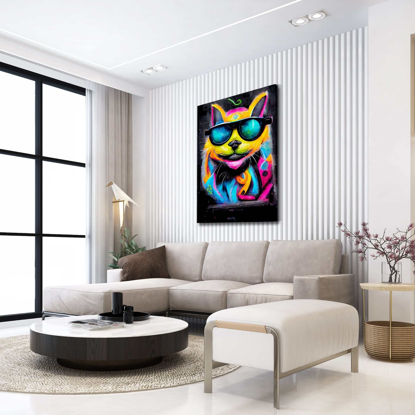 Wall Art Psychedelic Cat