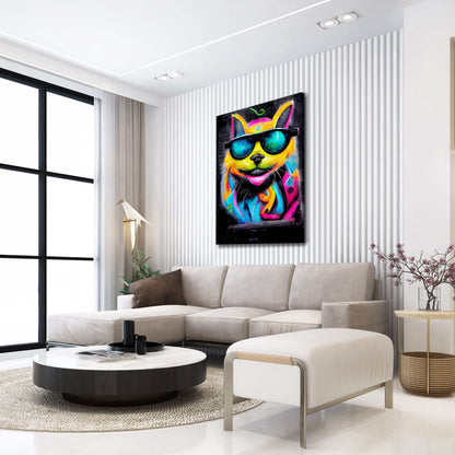 Wall Art Psychedelic Cat