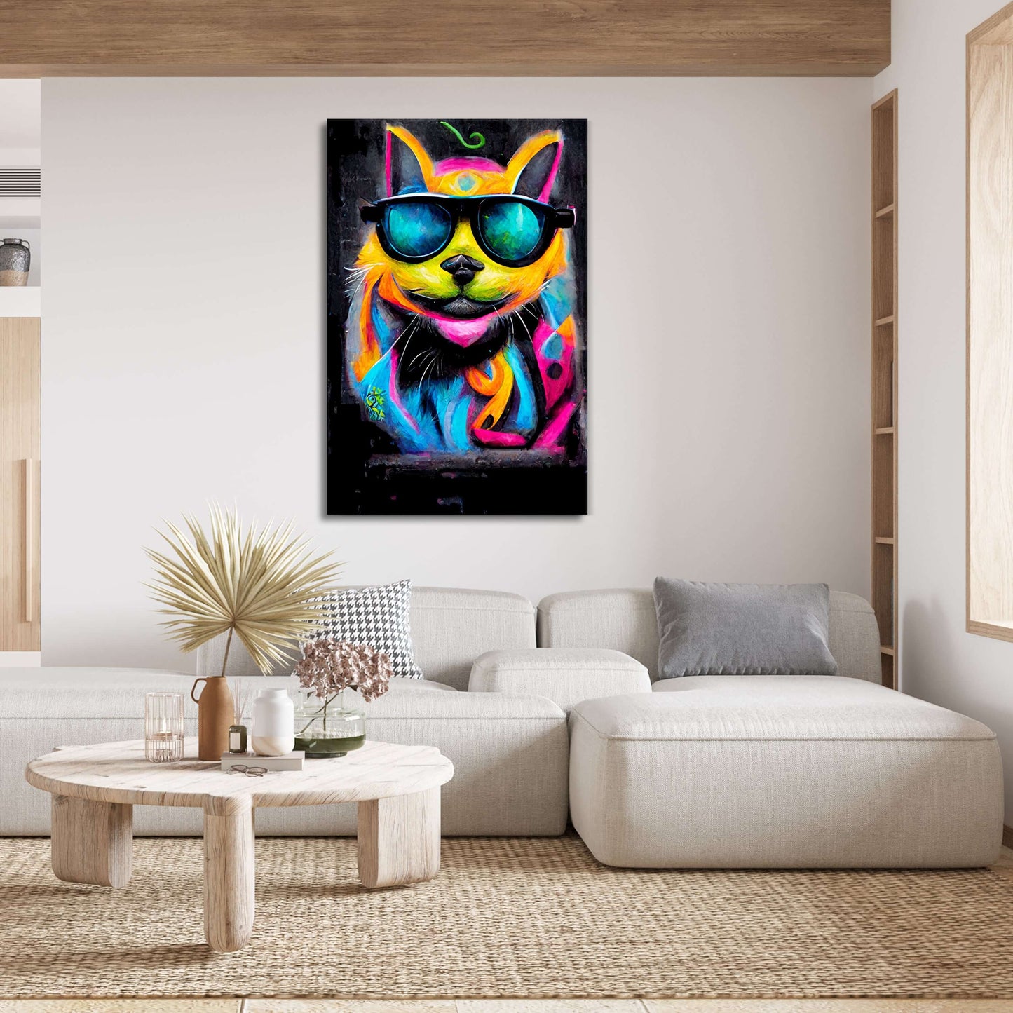 Wall Art Psychedelic Cat