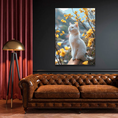 Wall Art White Cat