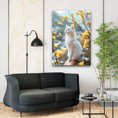 Wall Art White Cat