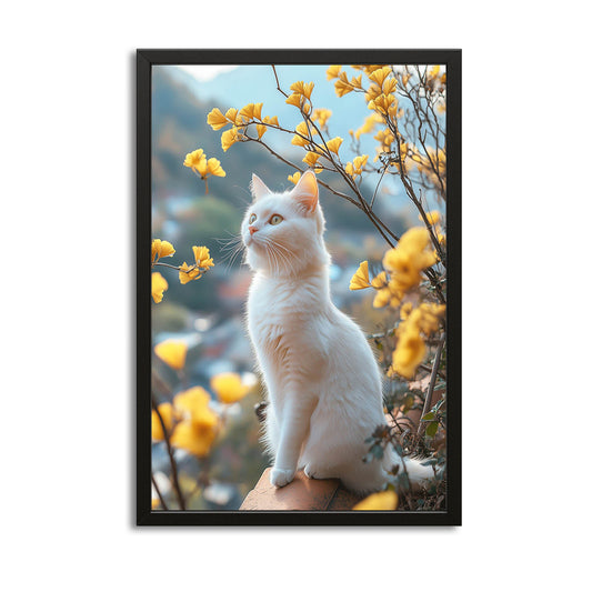 Wall Art White Cat – canvas print on white background