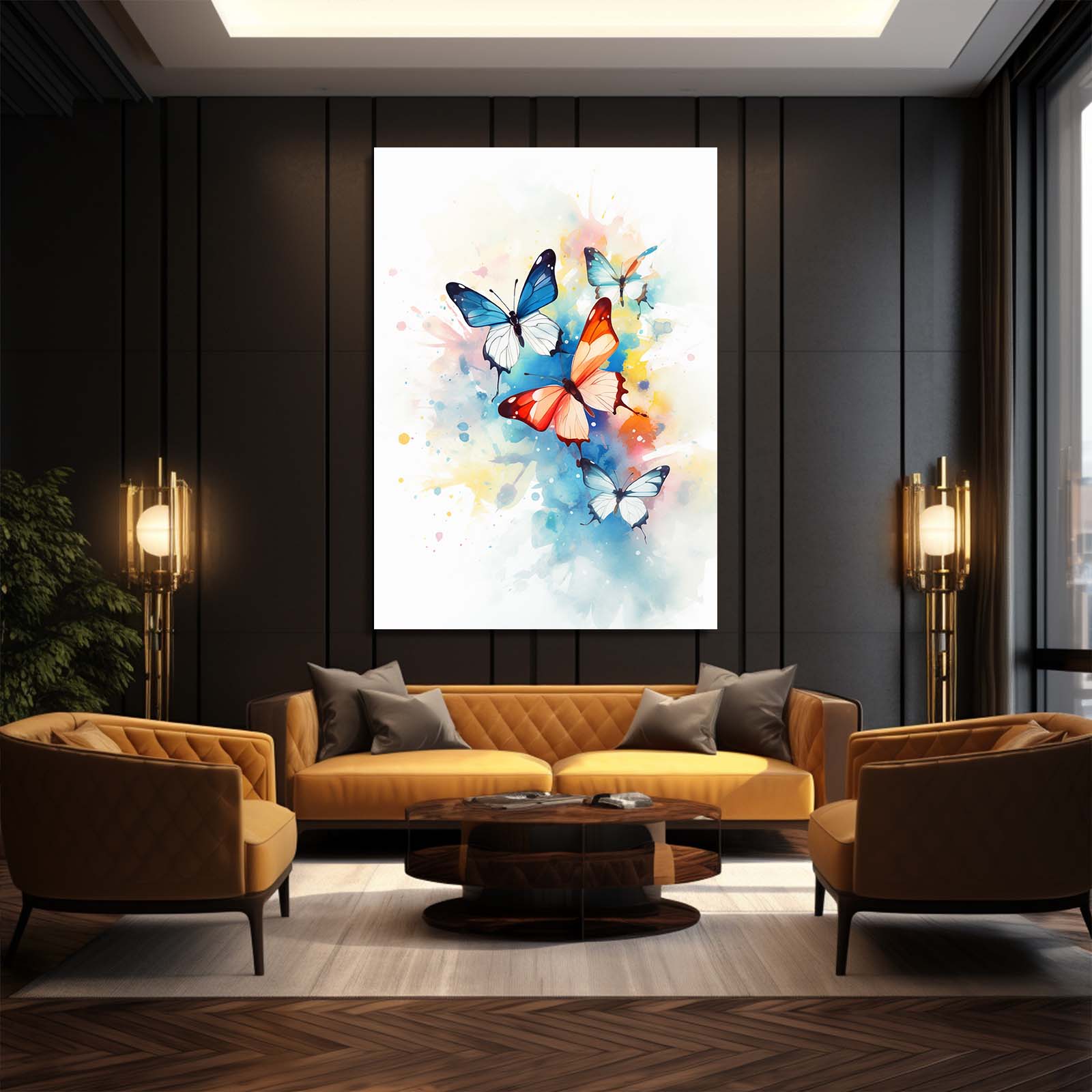 Color Splash Butterfly Wall Art