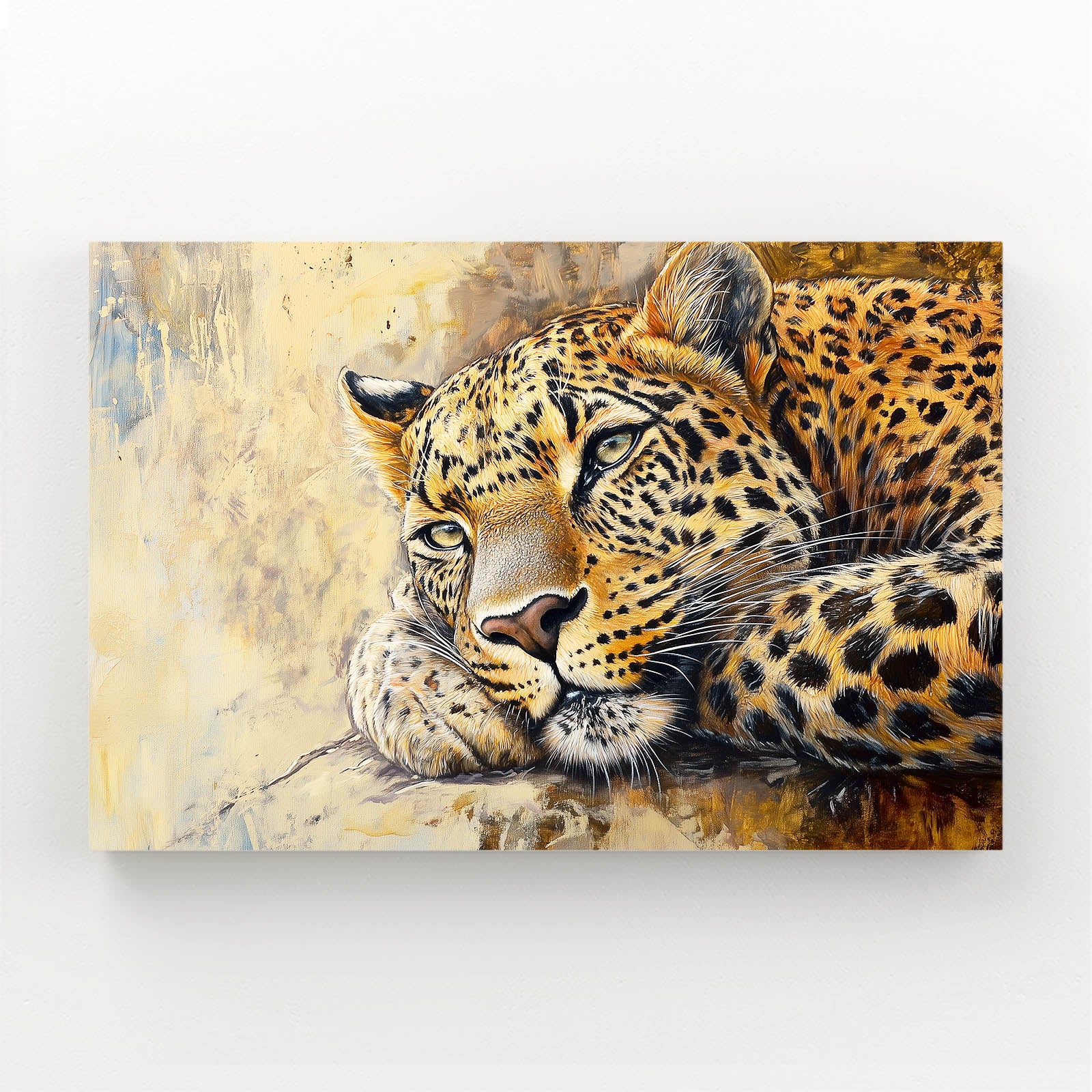 Warm Gold Repose Leopard Wall Art – warm gold repose leopard canvas print