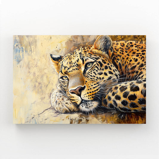 Warm Gold Repose Leopard Wall Art – warm gold repose leopard canvas print