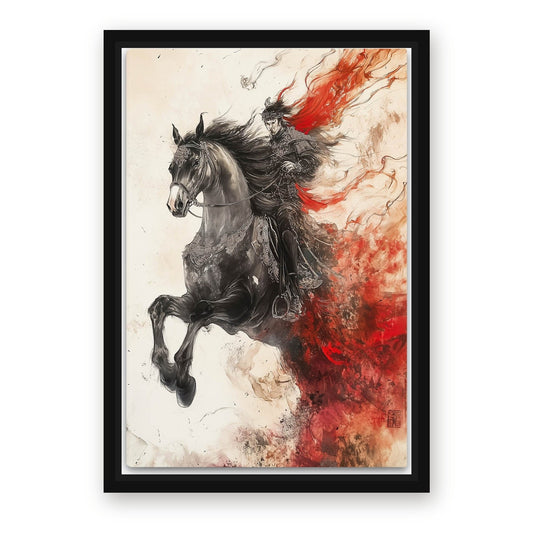 Warrior Horse Artwork – with Premium Black wood frame