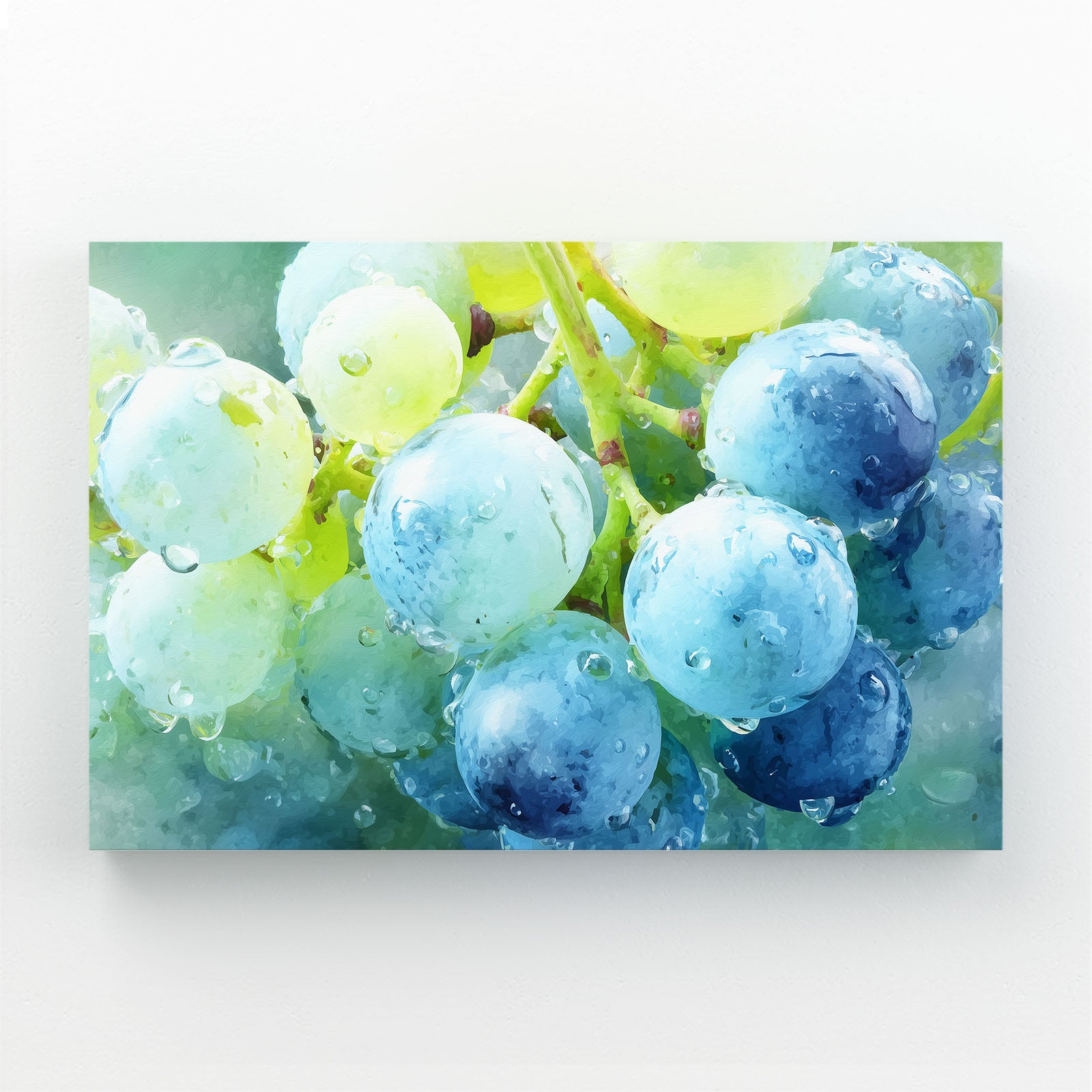 Watercolor Blue Grapes Fruit Art – watercolor blue grapes fruit canvas print