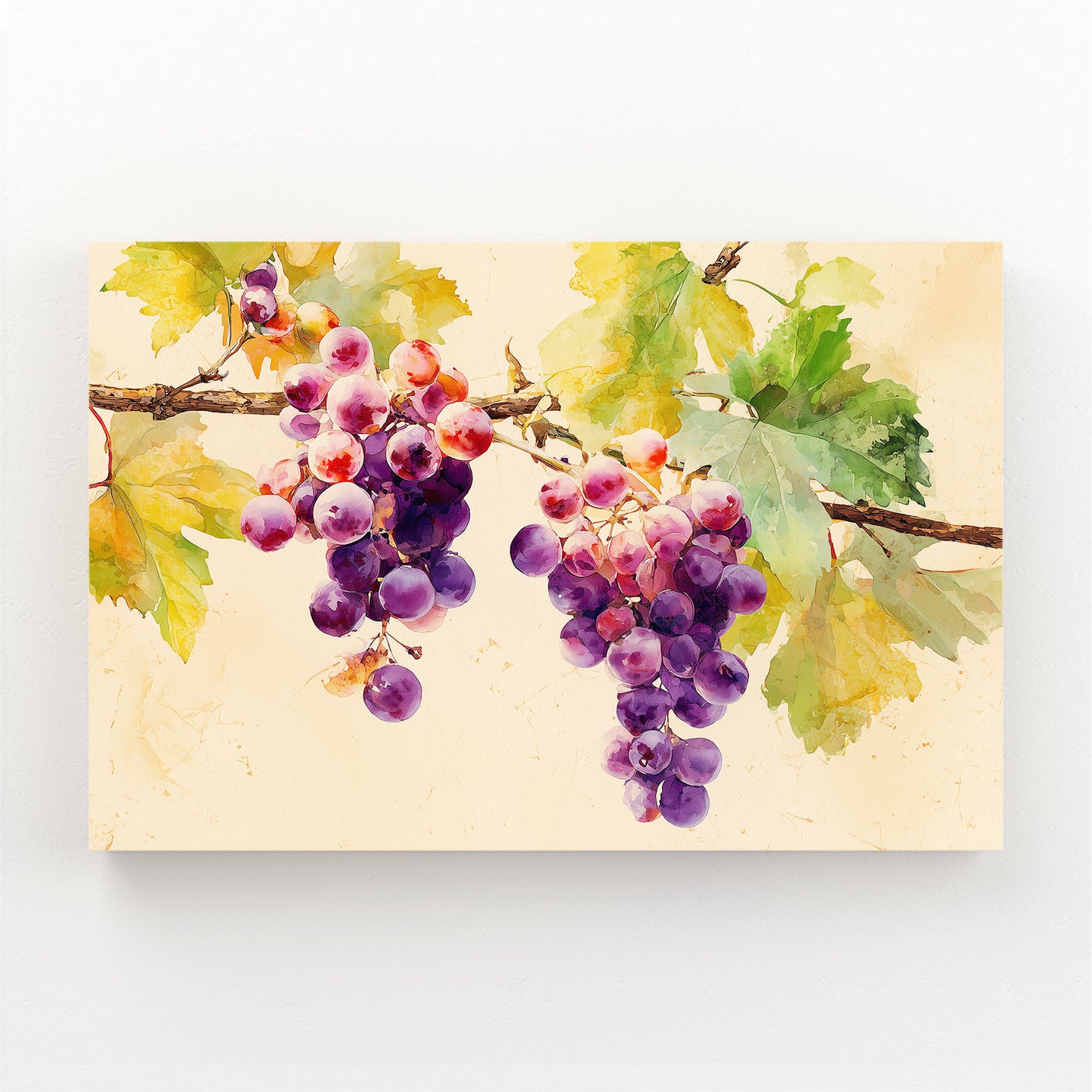 Watercolor Grape Vine Fruit Art – watercolor grape vine fruit canvas print