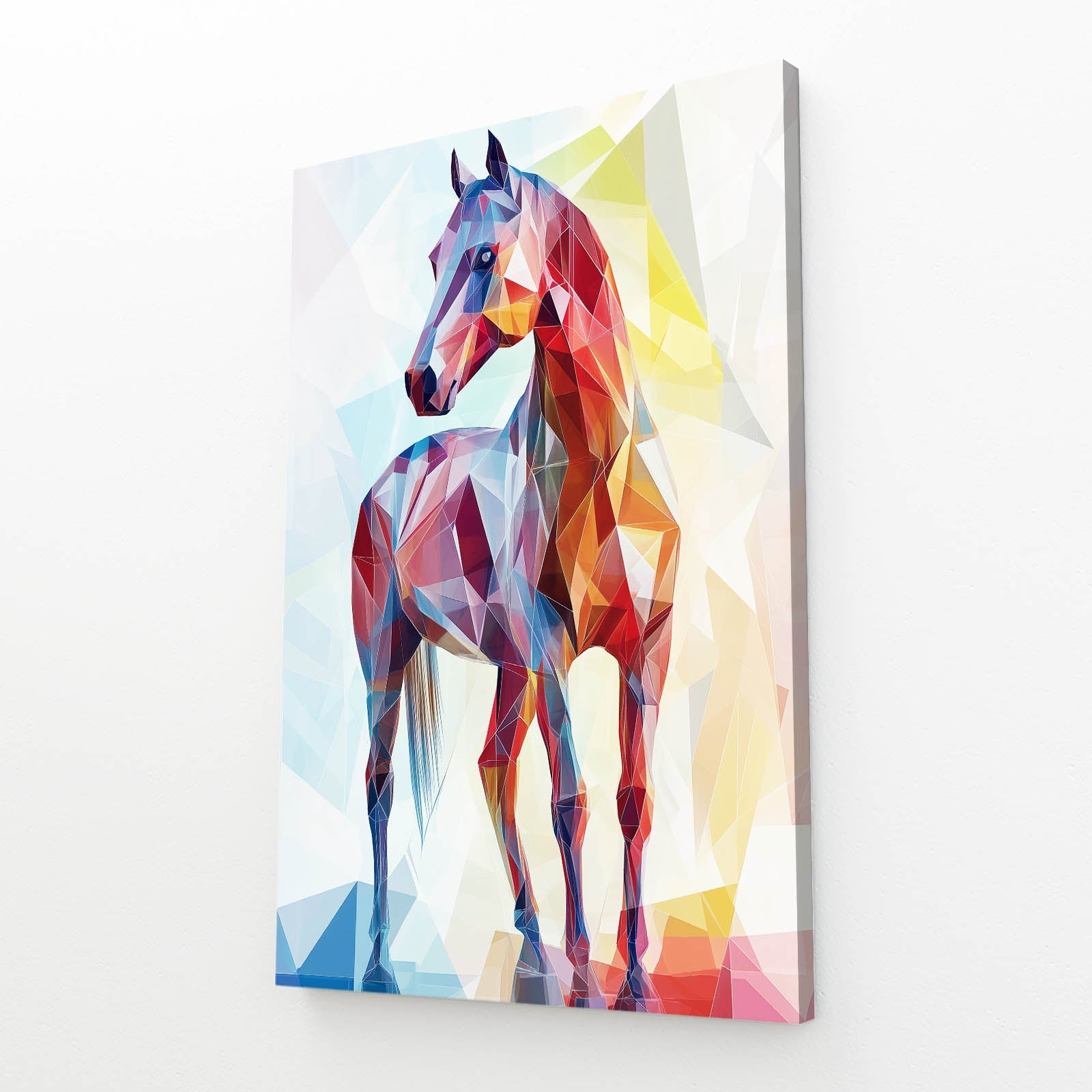 Watercolor Horse Canvas Art – angled canvas view on white background